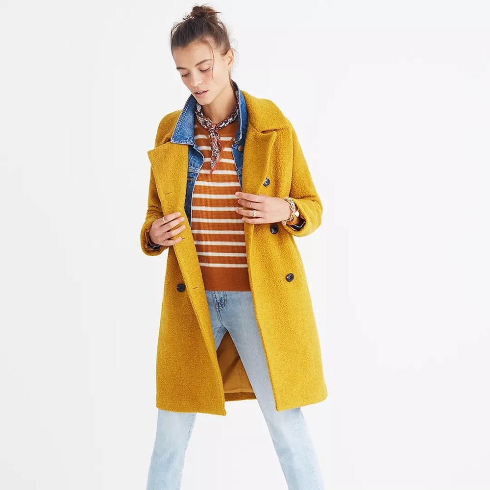 Bouclé Double-Breasted Coat Madewell xxs